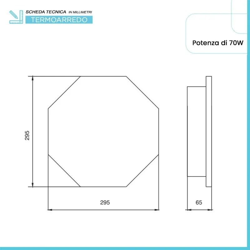 Scaldasalviette elettrico Nazca 29,5 cm grafite opaco in ceramica 70W