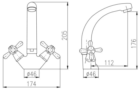 RAV Slezák MK120.0/2 - Miscelatore per lavabo MORAVA 20,5 cm cromo lucido