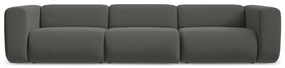 Divano grigio con rivestimento in velluto 319 cm Ekahi – Makamii