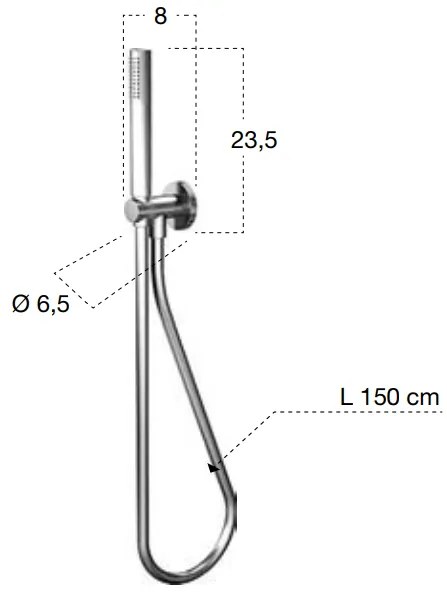 Doccetta con Supporto Presa acqua e Flessibile 150 Cm Cromo Lucido Bk150 Antonio Lupi