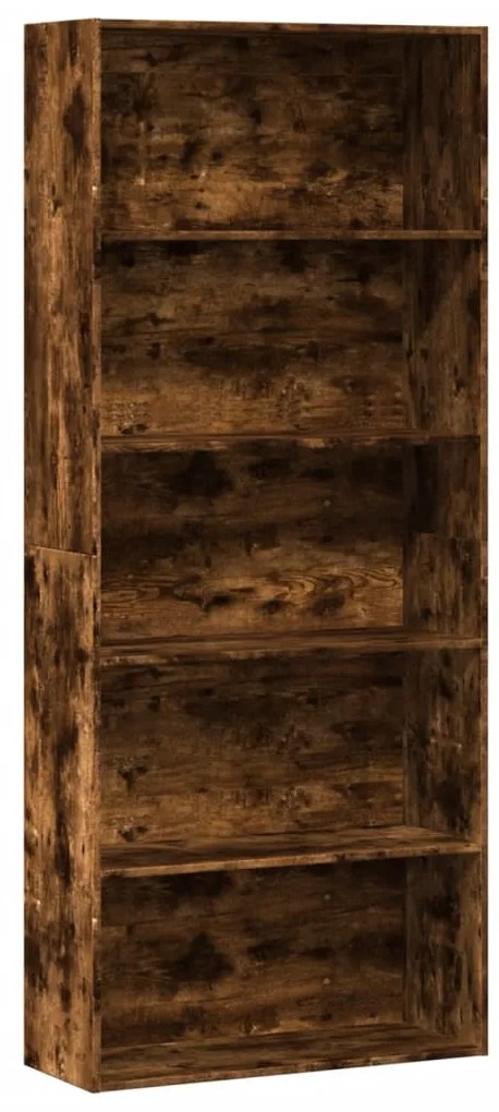 Libreria Rovere Fumo 80x30x189 Cm İn Legno Multistrato /