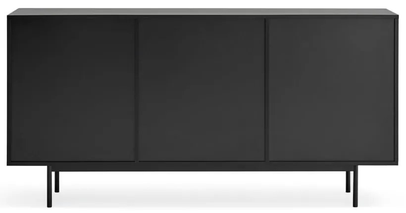 Cassettiera bassa nera-colore naturale effetto rovere 159x80 cm Sierra – Teulat