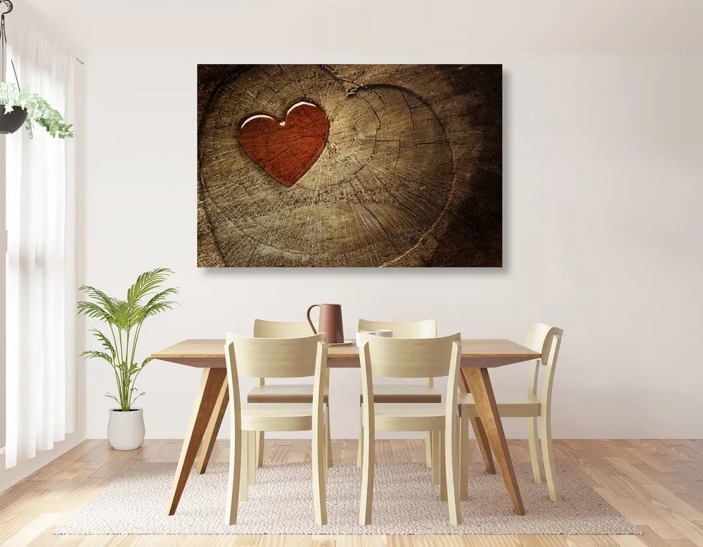 Quadro su tela – Cuore su tronco