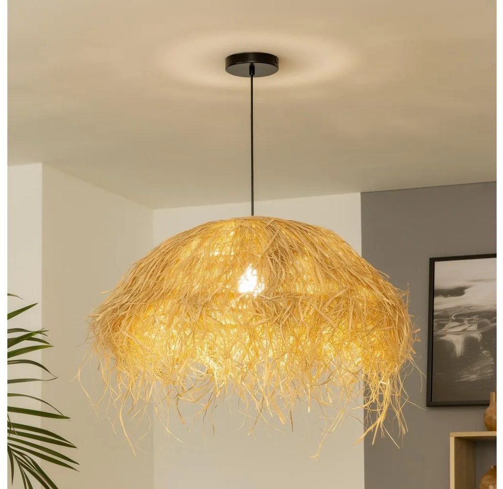 Brilagi - Lampadario LED a cavo CERIA BOHO 1xE27/40W/230V Ø 60 cm in rafia
