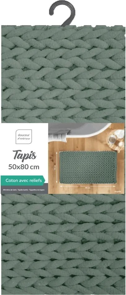 Tappetino per il bagno verde 50x80 cm Ariel – douceur d'intérieur