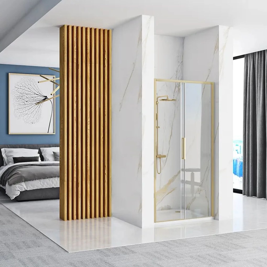 Porta doccia REA Rapid Slide 120 Gold Brush