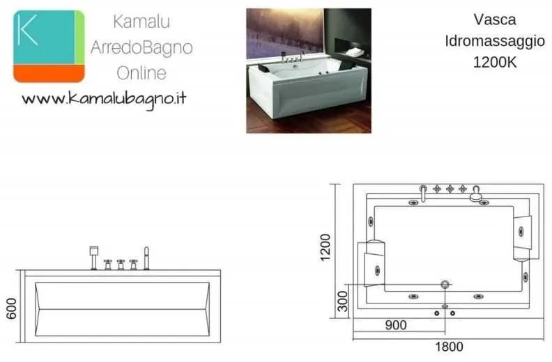 Kamalu - vasca idromassaggio installazione angolare per due persone modello 1200k