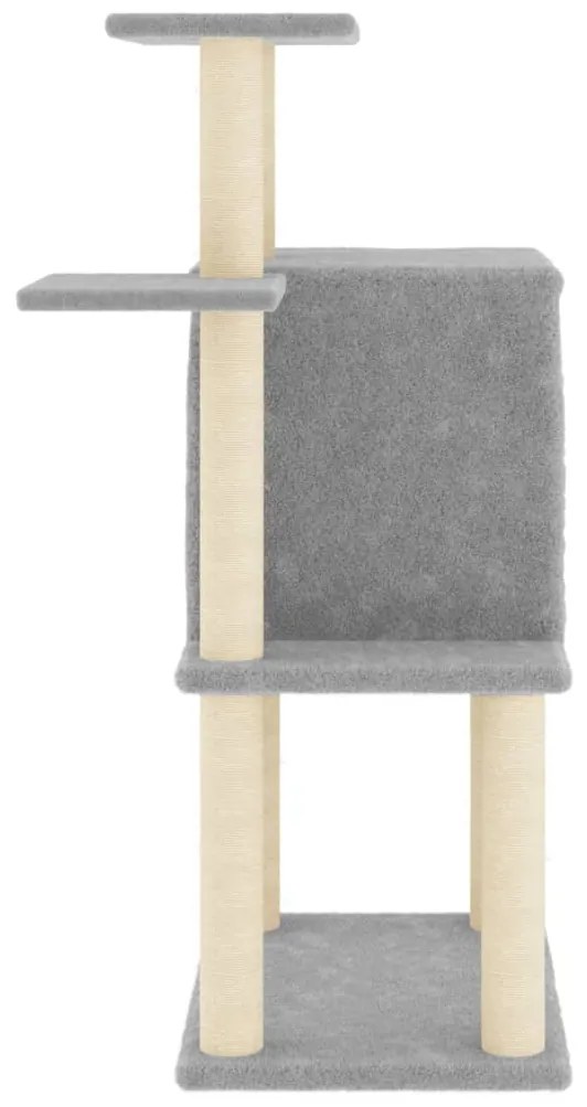Albero per gatti con tiragraffi in sisal grigio chiaro 97 cm