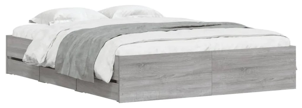 Giroletto cassetti grigio sonoma 140x200 cm legno multistrato