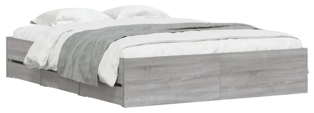 Giroletto cassetti grigio sonoma 140x200 cm legno multistrato