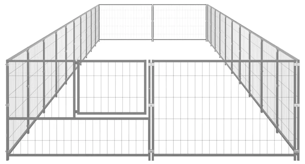 Gabbia per cani argento 20 m² in acciaio