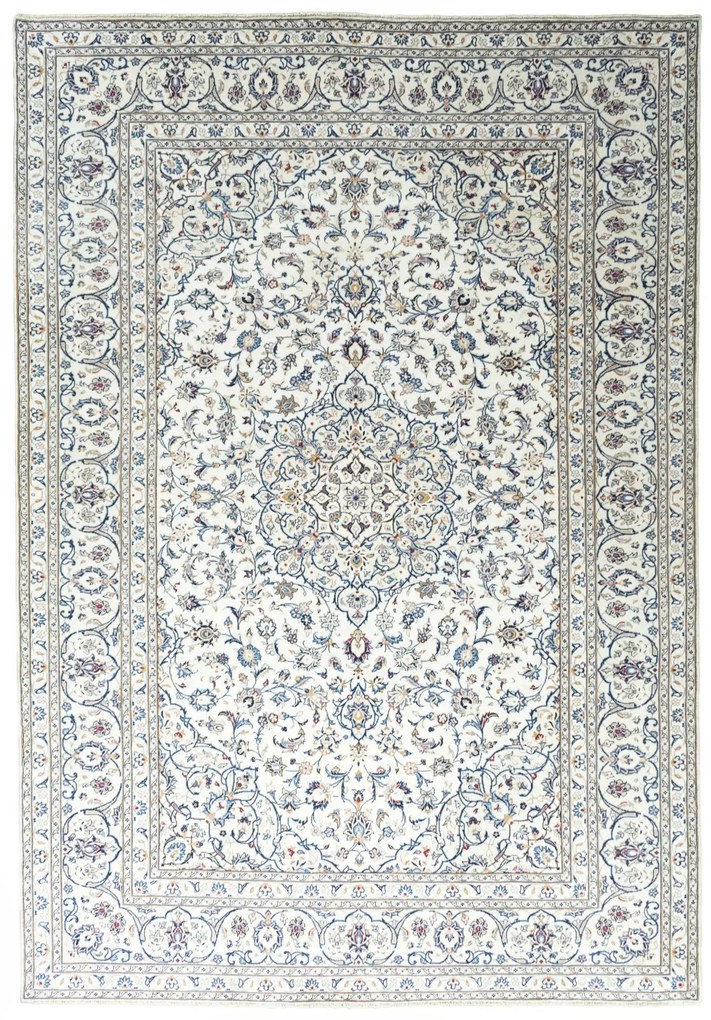 Kashan Tappeto 350 x 250 Beige (Iran) Annodato A Mano