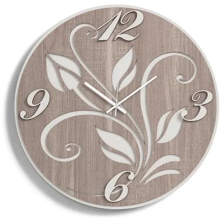 Orologio rotondo moderno D50 FIORE in legno laminato TRS