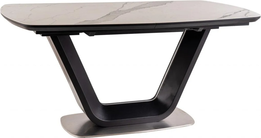 Tavolo allungabile Armani Ceramic effetto marmo bianco/nero opaco - L160-220 cm