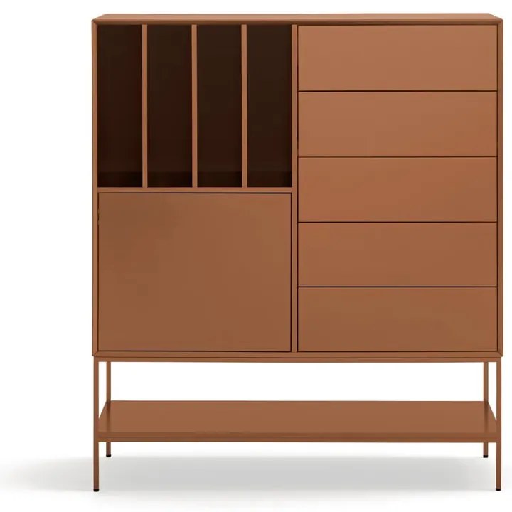 Armadietto color mattone 120x140x45 cm Platt – Teulat