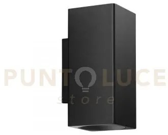 Applique a parete duduk quadrata nera 2 luci attacco gu10 10x8x18cm...