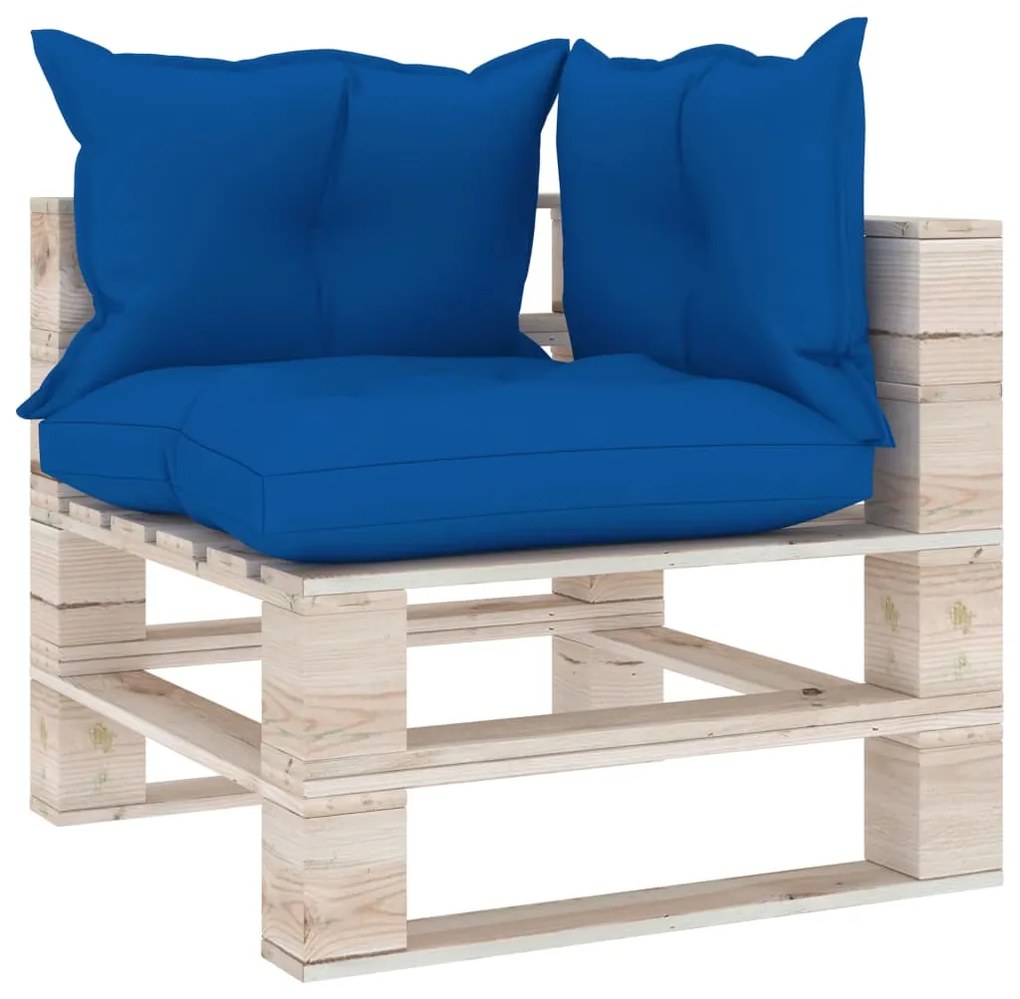 Set divani da giardino pallet 6 pz con cuscini in legno di pino