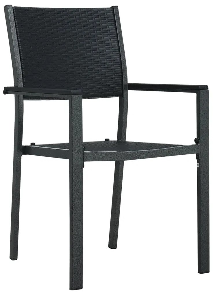 Set mobili da pranzo da giardino 7 pz nero