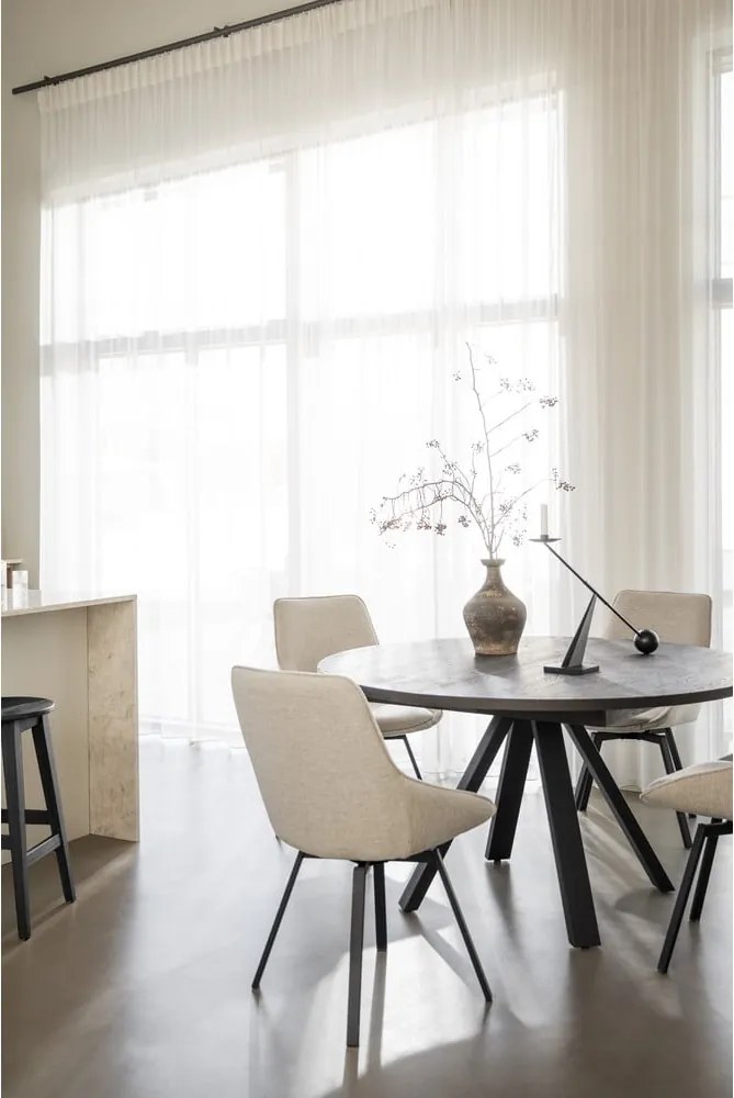 Tavolo da pranzo rotondo in rovere marrone scuro ø 135 cm Maddock - Rowico