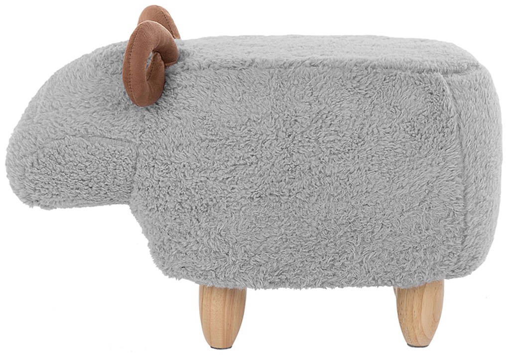 Pouf in tessuto grigio LAMB Beliani