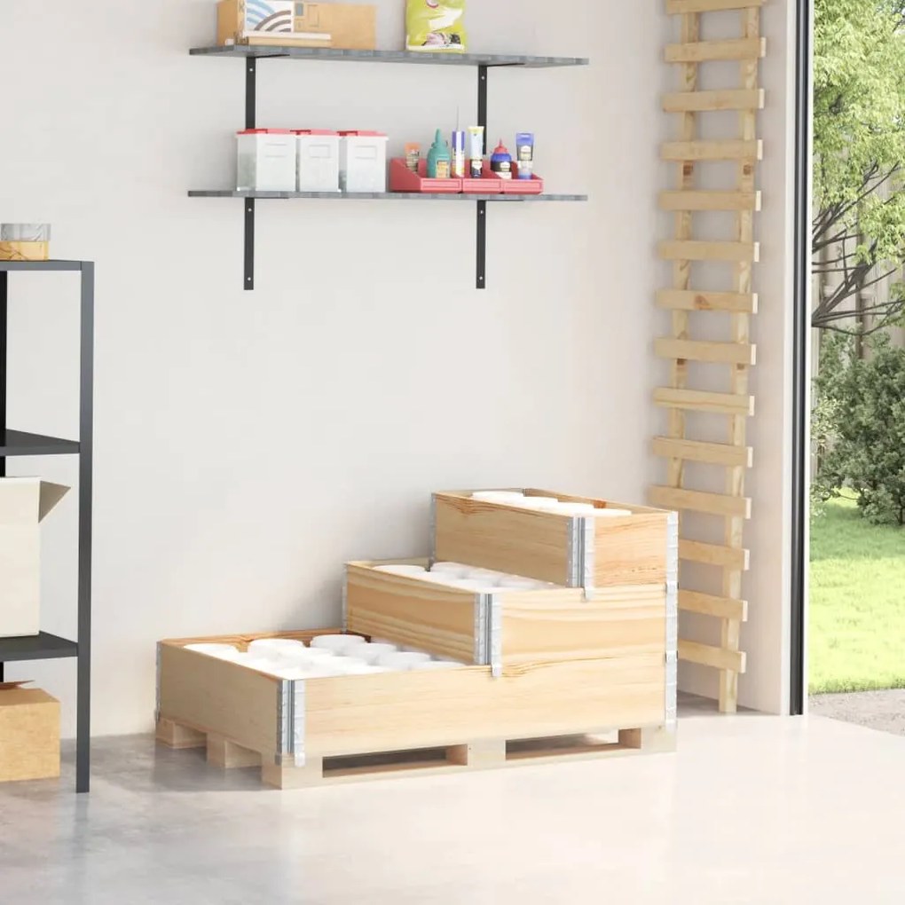 Fioriera Rialzata 3 Livelli 120x80 Cm Legno Massello Di Pino /