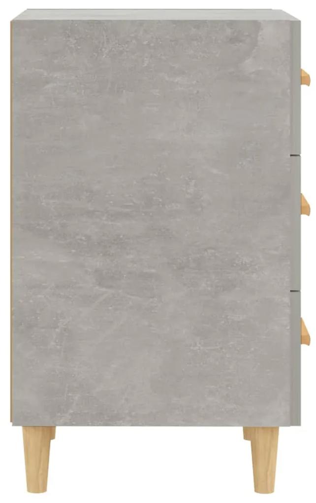 Comodino grigio cemento 40x40x66 cm in legno multistrato