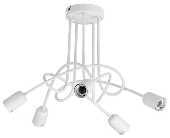 Plafoniera moderno Zeta Ø 48 cm bianco IP20, 5XE27