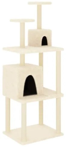 Albero per Gatti con Tiragraffi in Sisal Crema 167 cm