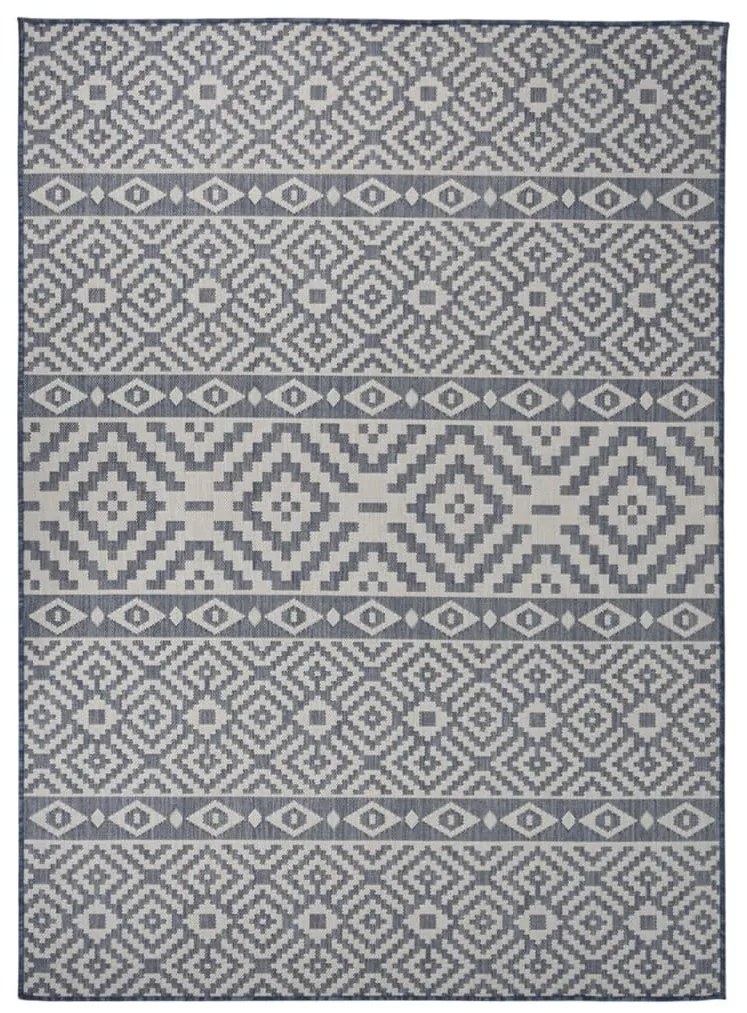 Tappeto Da Esterni A Tessitura Piatta 200x280 Cm Strisce Blu /