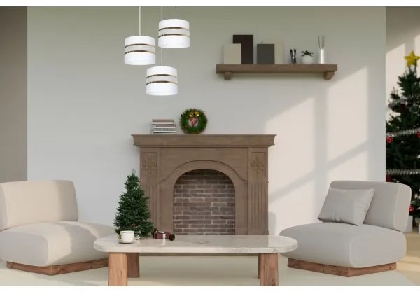 Lampadario a sospensione con filo CORAL 3xE27/60W/230V bianco