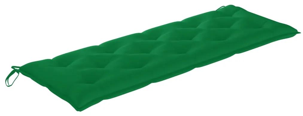 Panchina batavia con cuscino verde 150 cm legno massello teak