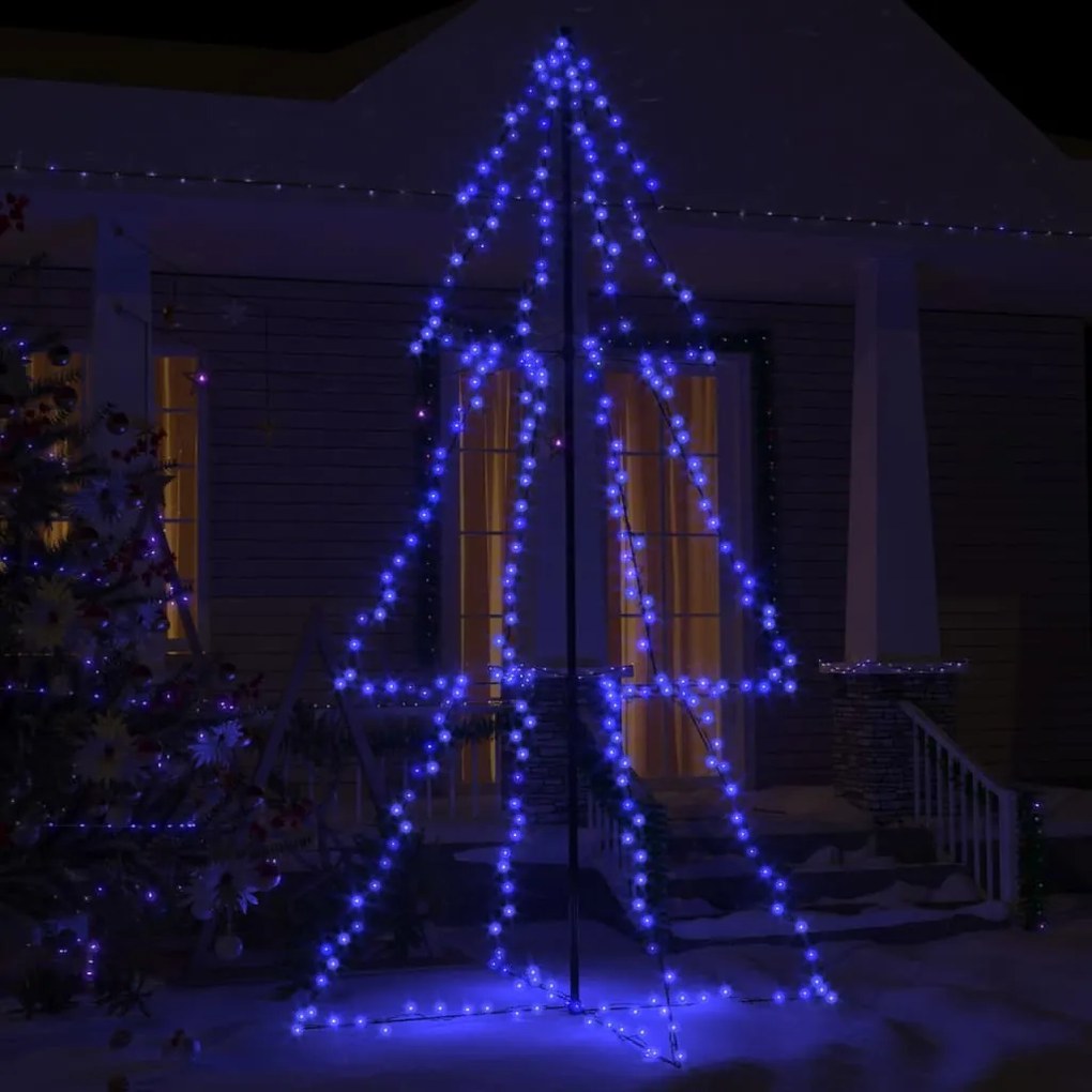 Albero di Natale a Cono con LED per Interni Esterni, Albero di Natale a Cono 300 LED per Interni Esterni 120x220 cm