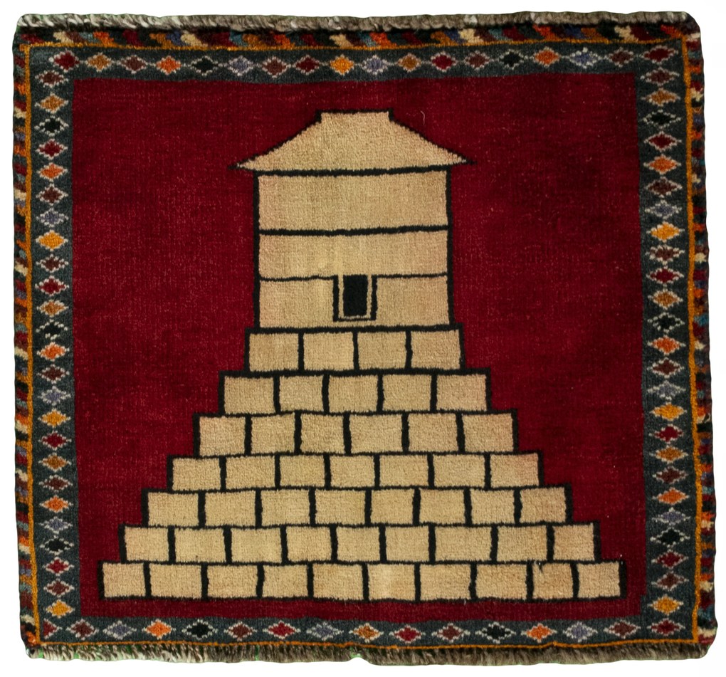Shiraz Tappeto 50 x 50 Rosso (Iran) Annodato A Mano