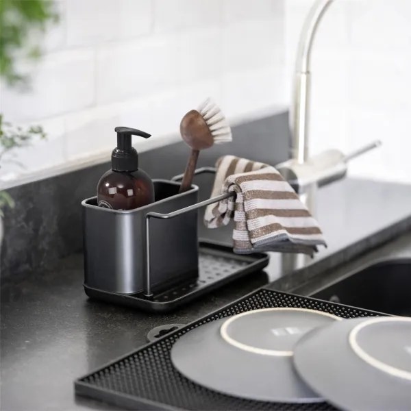 WENKO 55078100 - Organizer BLACK OUTDOOR KITCHEN 21x12 cm acciaio inox/nero