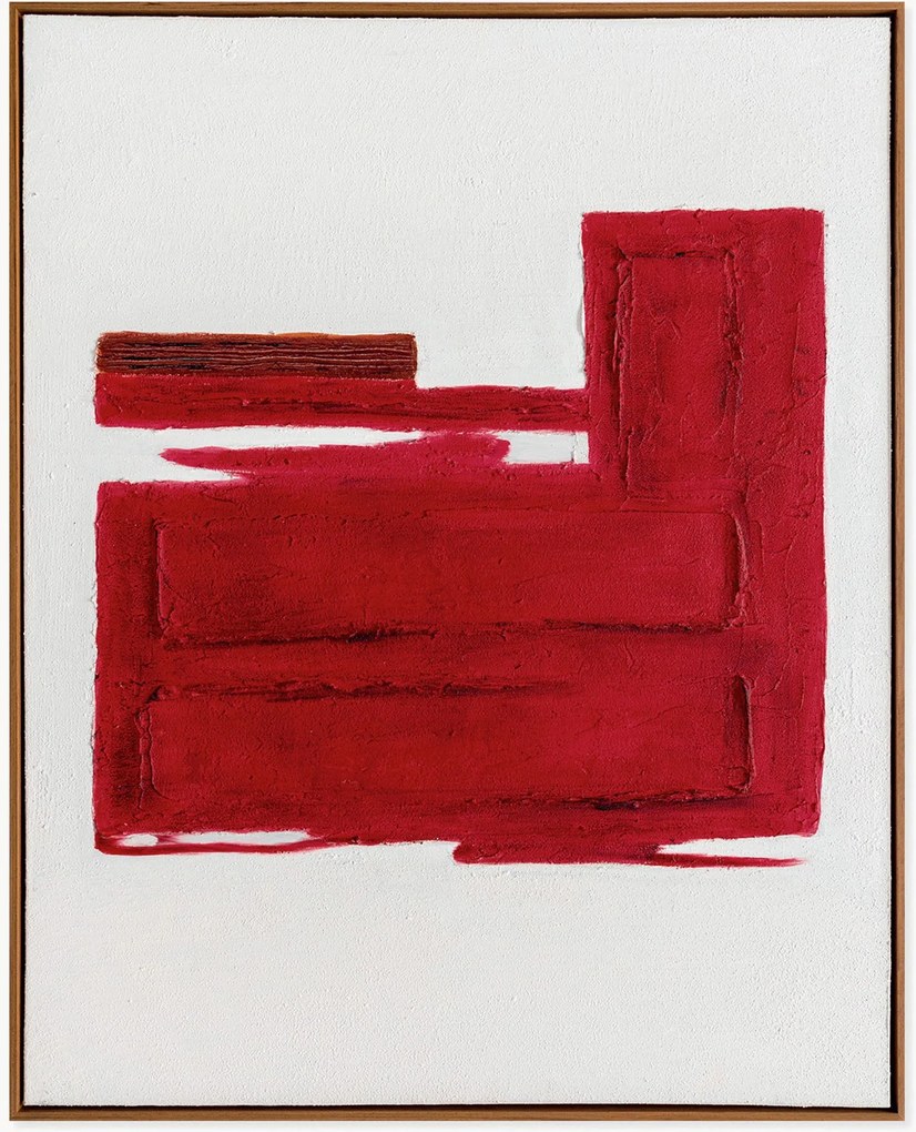 Quadro dipinto a mano con cornice in legno Racing Red