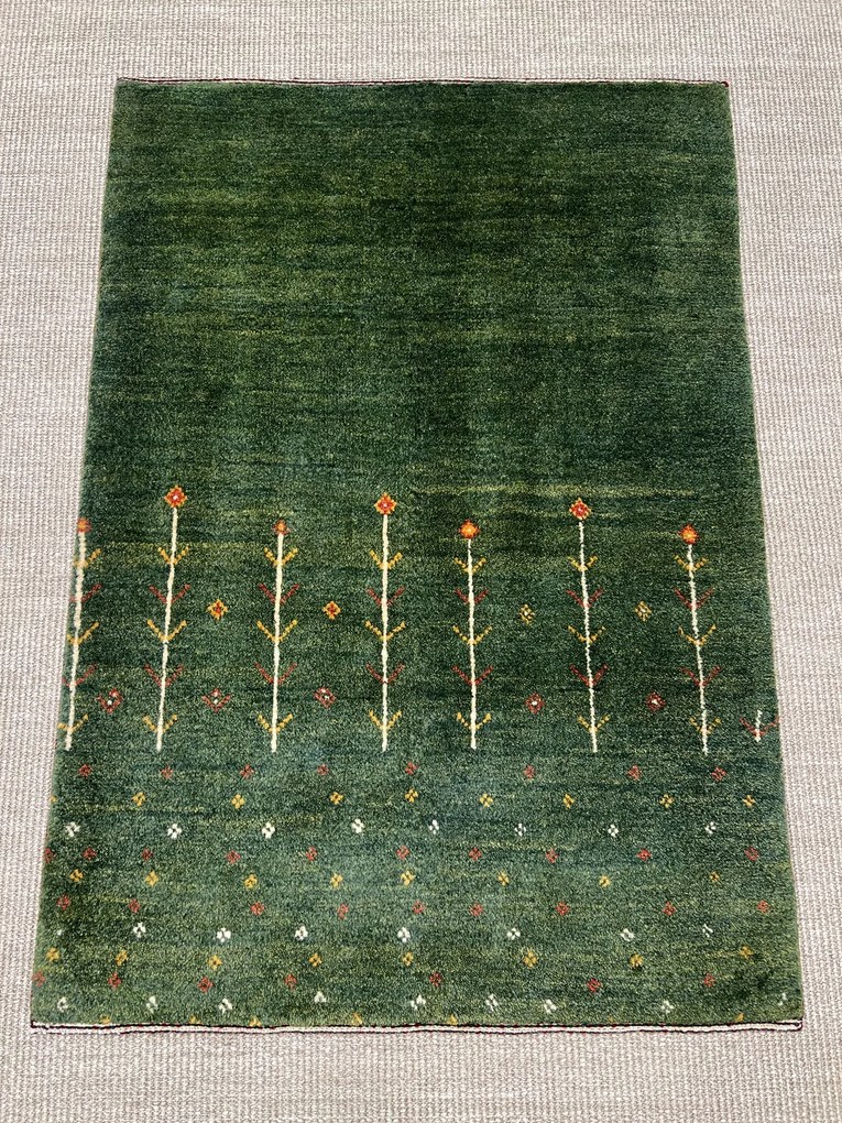 Gashguli Tappeto 120x80 Verde (Iran) Annodato A Mano