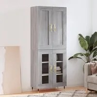 Credenza Grigio Sonoma 69,5x34x180 cm in Legno Multistrato 3199607