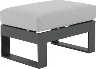 Pouf da giardino con cuscino grigio Las Vegas NATERIAL, struttura in alluminio seduta in poliestere antracite, L 50 x H 46 x P 75 cm