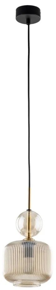 Lampada a sospensione con cavo SOPHIA 1xE14/10W/230V nero/beige fumé