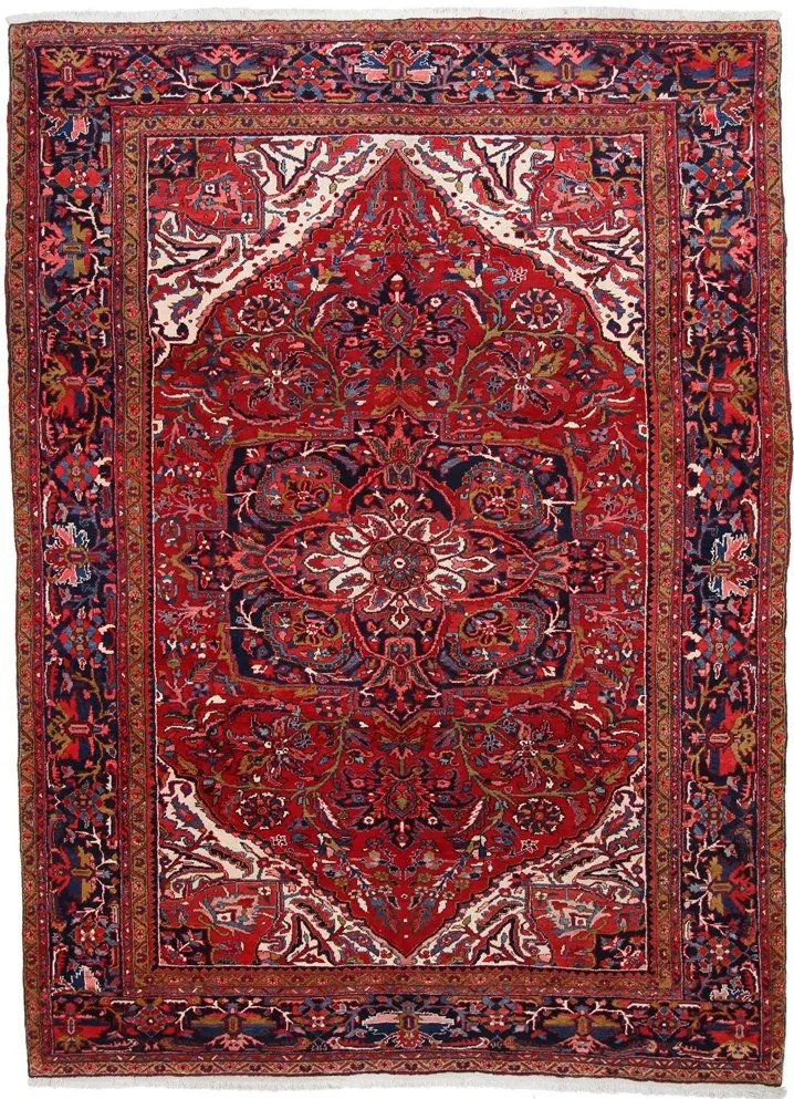 Heriz Tappeto persiano 280x380 Blu (Iran) Annodato A Mano