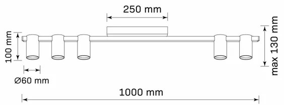 Faretto MARIBEL 5xGU10/10W/230V nero