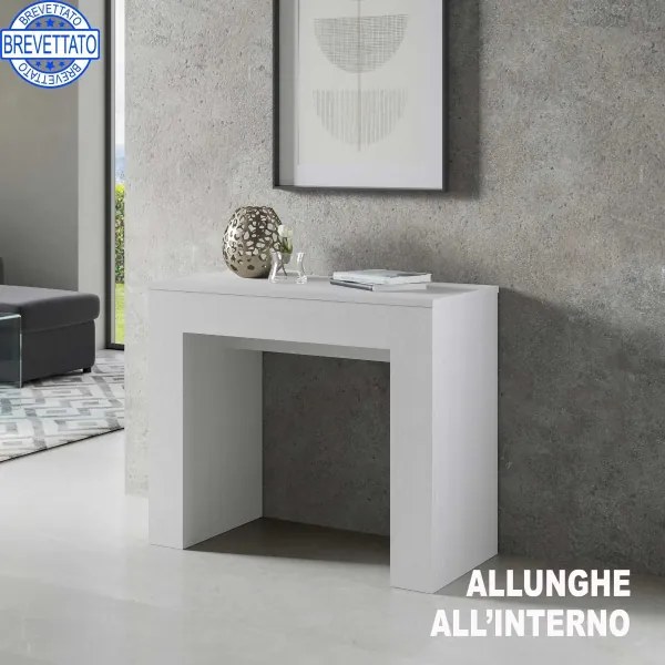Consolle allungabile 90x49 cm New Extra Bianco Frassino fino a 307 cm