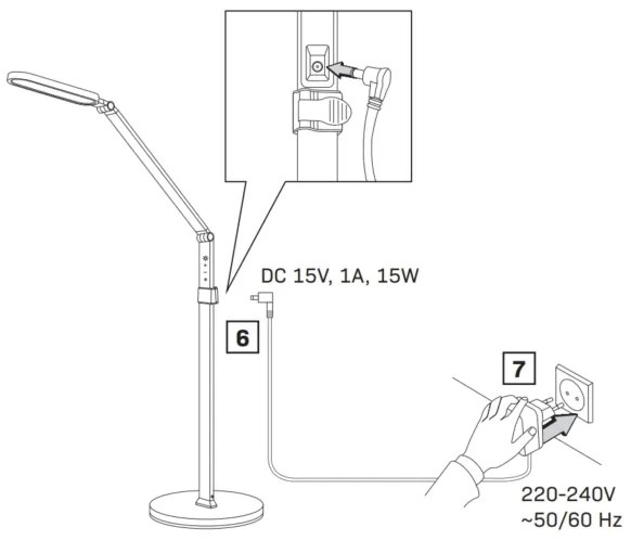 Lampada da terra touch LED dimmerabile FERRARA LED/13W/230V 3000/4000/6000K bianco