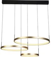 Lampadario Adornare Acciaio Nero Policarbonato Oro 3 Luci Led 107,5W 2700K