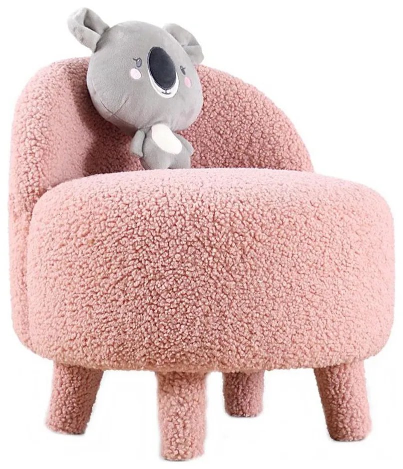 Poltroncina per bambini PIXI, Ø 46 cm, rosa