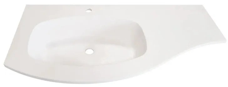 Lavabo a incasso rettangolare Armonia L 105 x H 14 x P 46 cm in resina bianco lucido