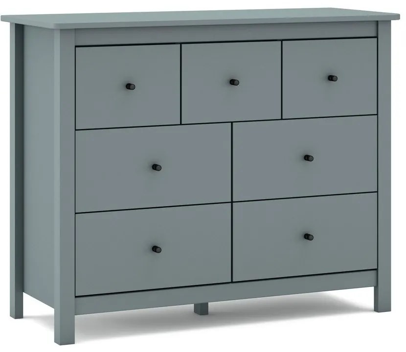 Cassettiera verde polveroso in pino massiccio 110x80x40 cm Misti – Marckeric