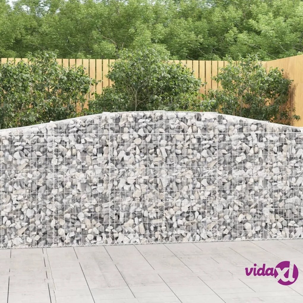 vidaXL Cesto Gabbione ad Arco 400x50x100/120 cm Ferro Zincato