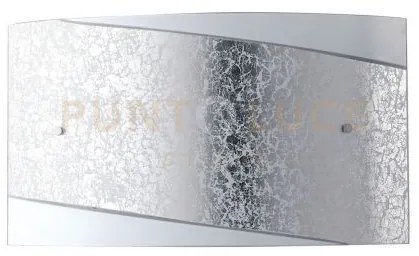 Applique a parete paris bianca e silver 4 luci attacco e27 45x8,7x2...