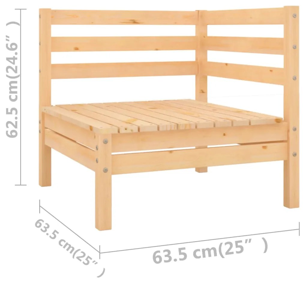 Set salotto da giardino 8 pz in legno massello di pino